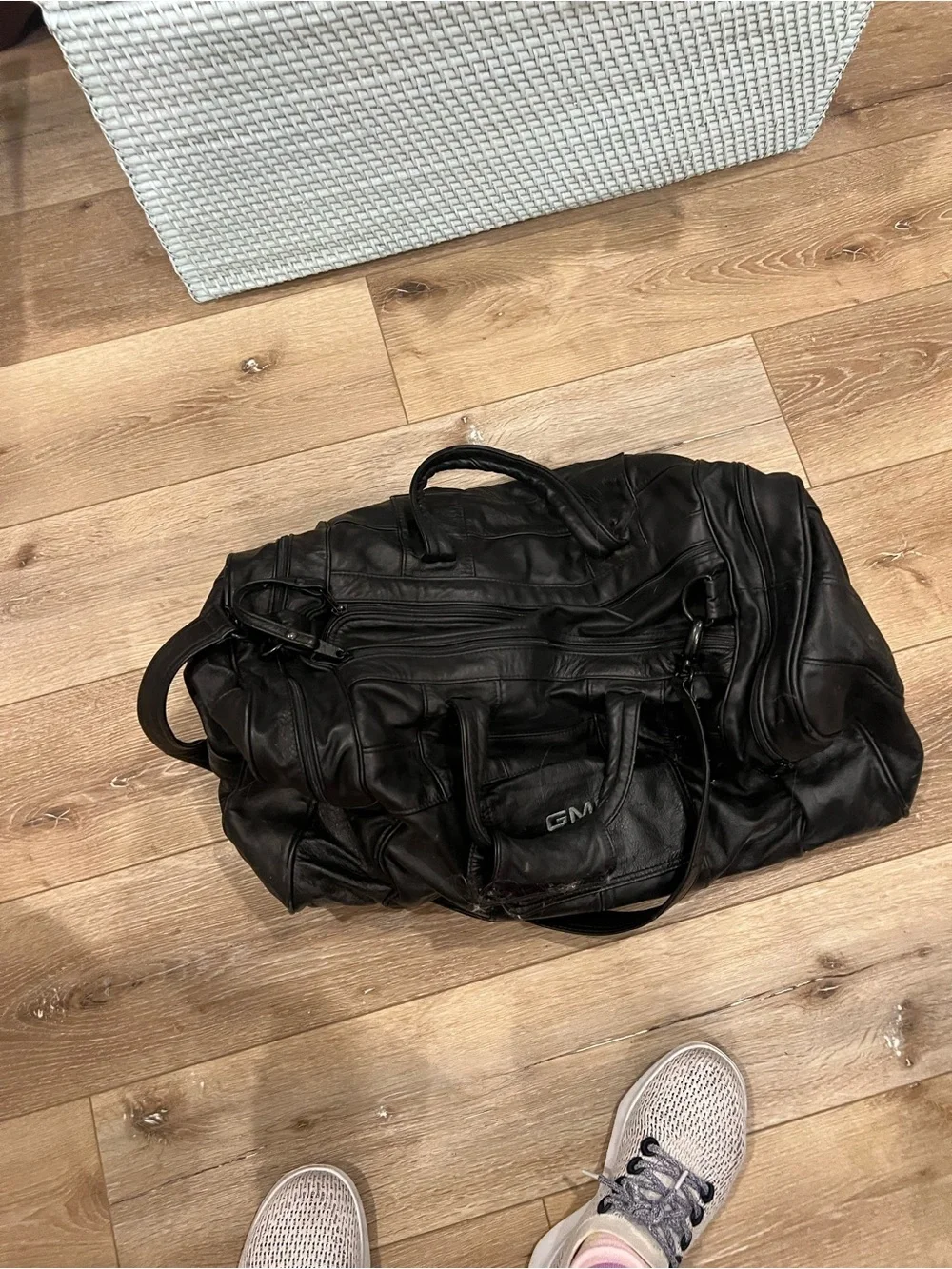 Men’s Black Leather Large GMC Duffel bag